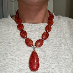 Lucas Lameth stone necklace with matching earrings